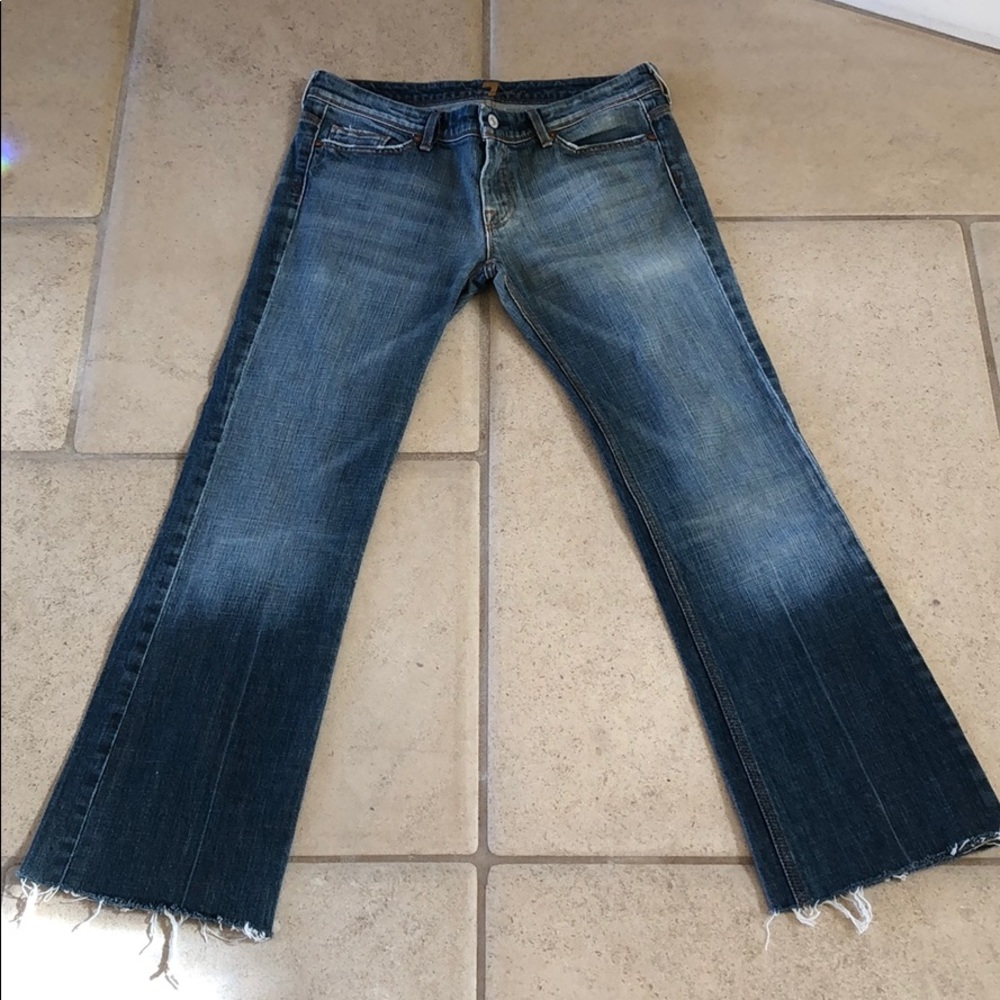 Light blue jeans - golden brown stitch - size: 30